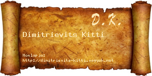Dimitrievits Kitti névjegykártya
